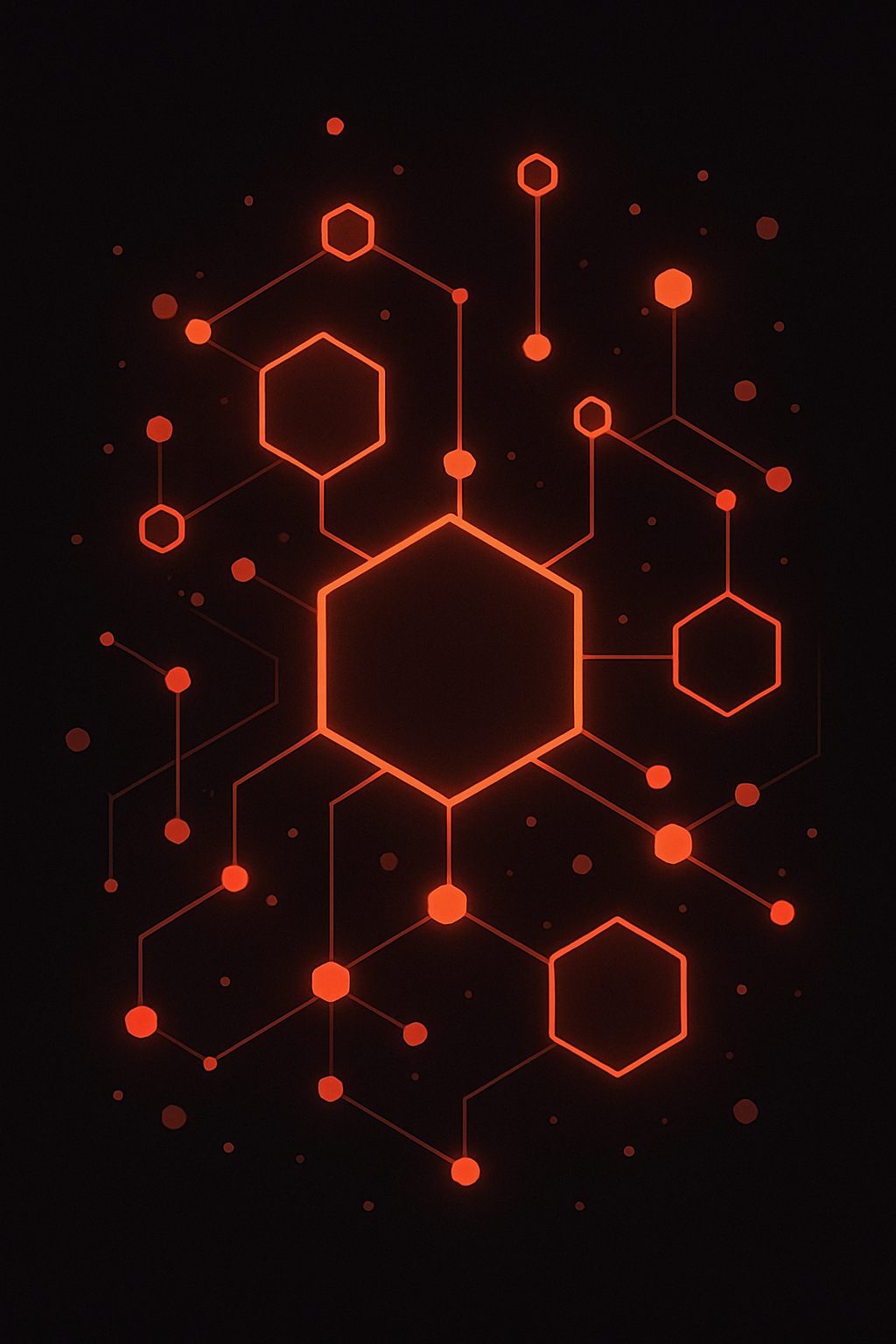 Abstract network of connected hexagonal nodes representing lithium market recovery and battery materials